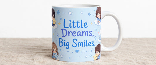 Personalised White Ceramic Coffee Mug – Little Dreams, Big Smiles | 11oz Kids Gift