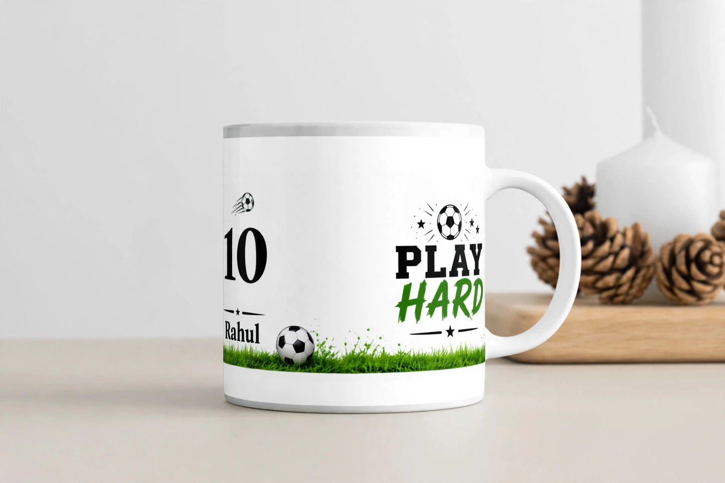 Personalised White Ceramic Coffee Mug – Play Hard. Sip Harder. | 11oz Sports Gift
