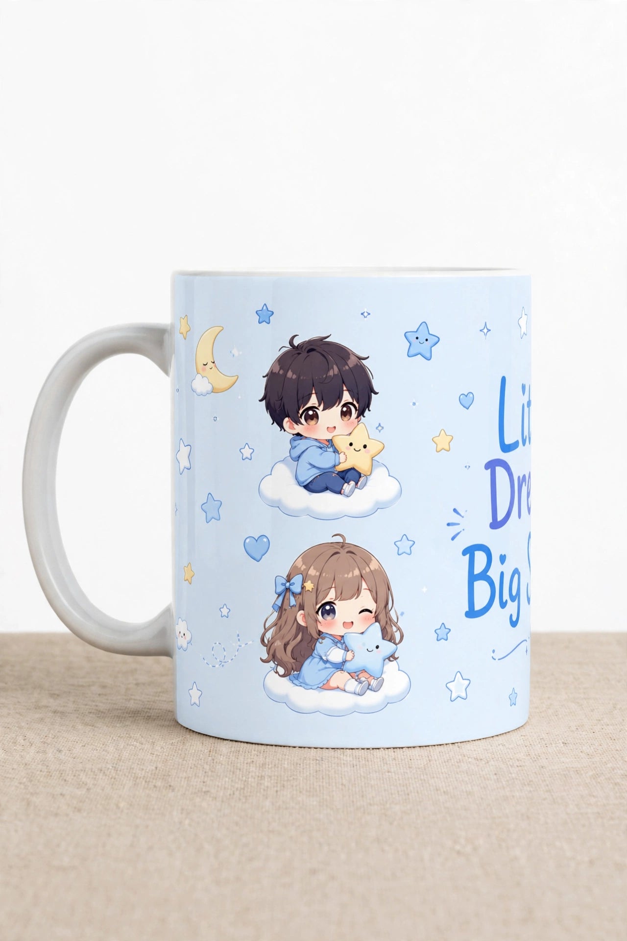 Personalised White Ceramic Coffee Mug – Little Dreams, Big Smiles | 11oz Kids Gift