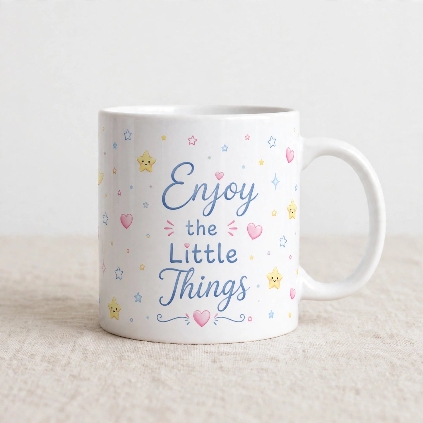 Personalised White Ceramic Coffee Mug – Enjoy the Little Things | 11oz Gift