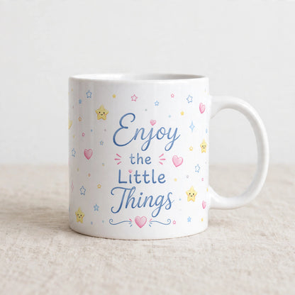Personalised White Ceramic Coffee Mug – Enjoy the Little Things | 11oz Gift