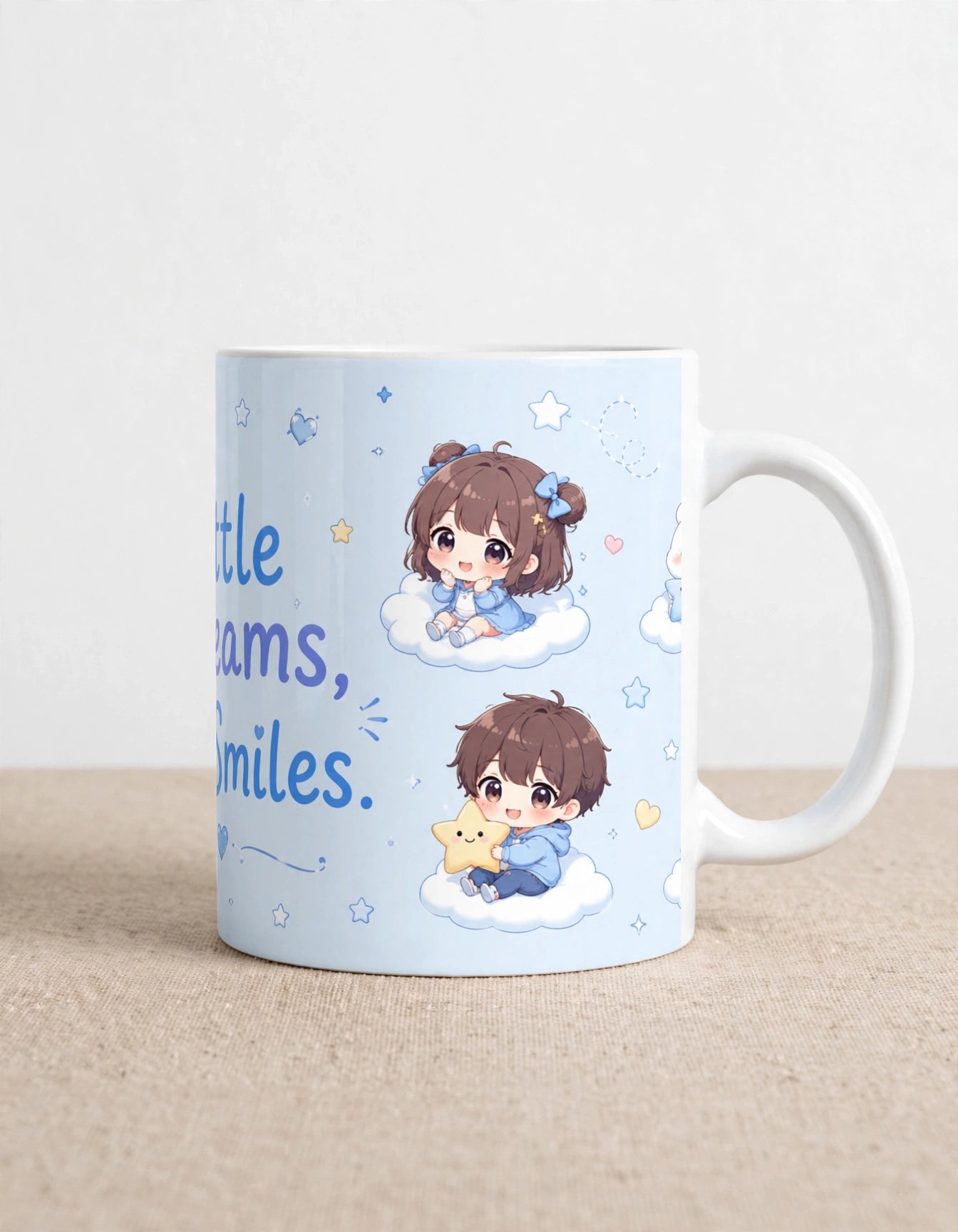 Personalised White Ceramic Coffee Mug – Little Dreams, Big Smiles | 11oz Kids Gift