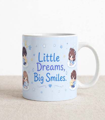 Personalised White Ceramic Coffee Mug – Little Dreams, Big Smiles | 11oz Kids Gift