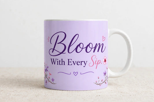 Personalised White Ceramic Coffee Mug – Bloom with Every Sip | 11oz Floral Gift