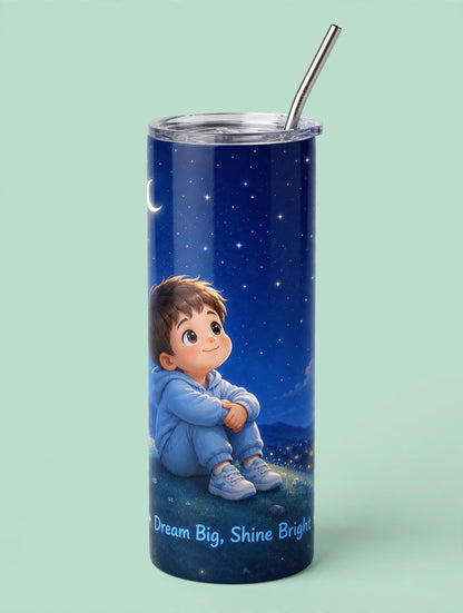Kids Stainless Steel Tumbler With Straw – Dream Big Shine Bright | Inspirational Gift