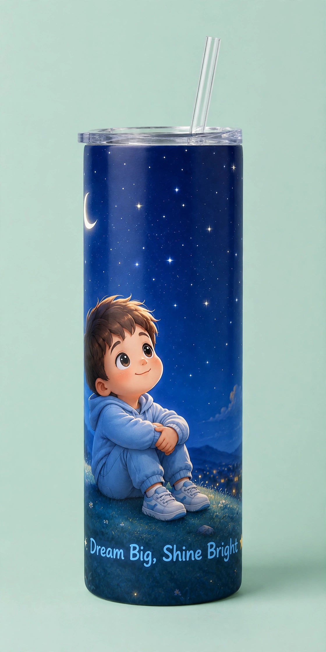 Kids Stainless Steel Tumbler With Straw – Dream Big Shine Bright | Inspirational Gift