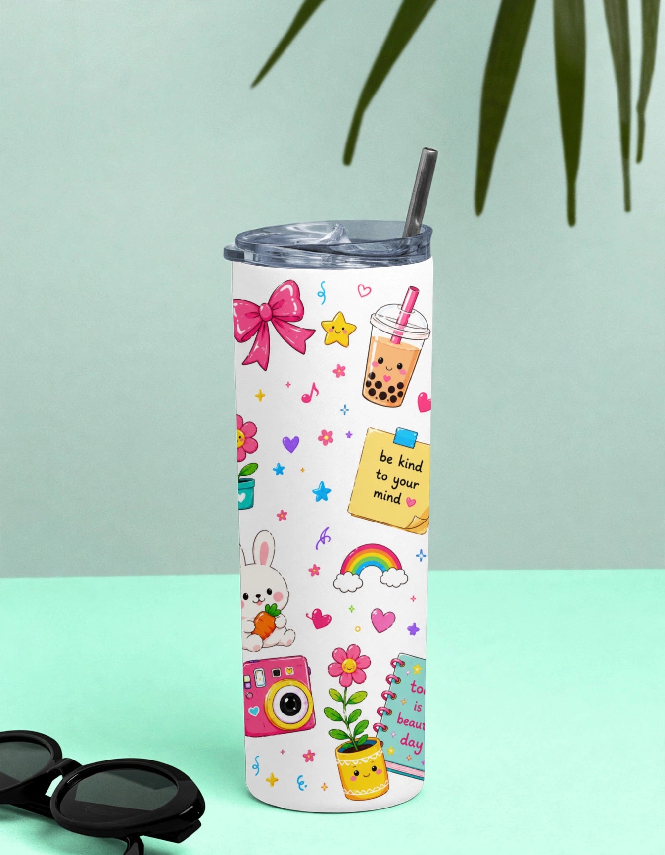 Kids Stainless Steel Tumbler With Straw – Dancing Girl Keep Smiling | Fun Gift for Girls