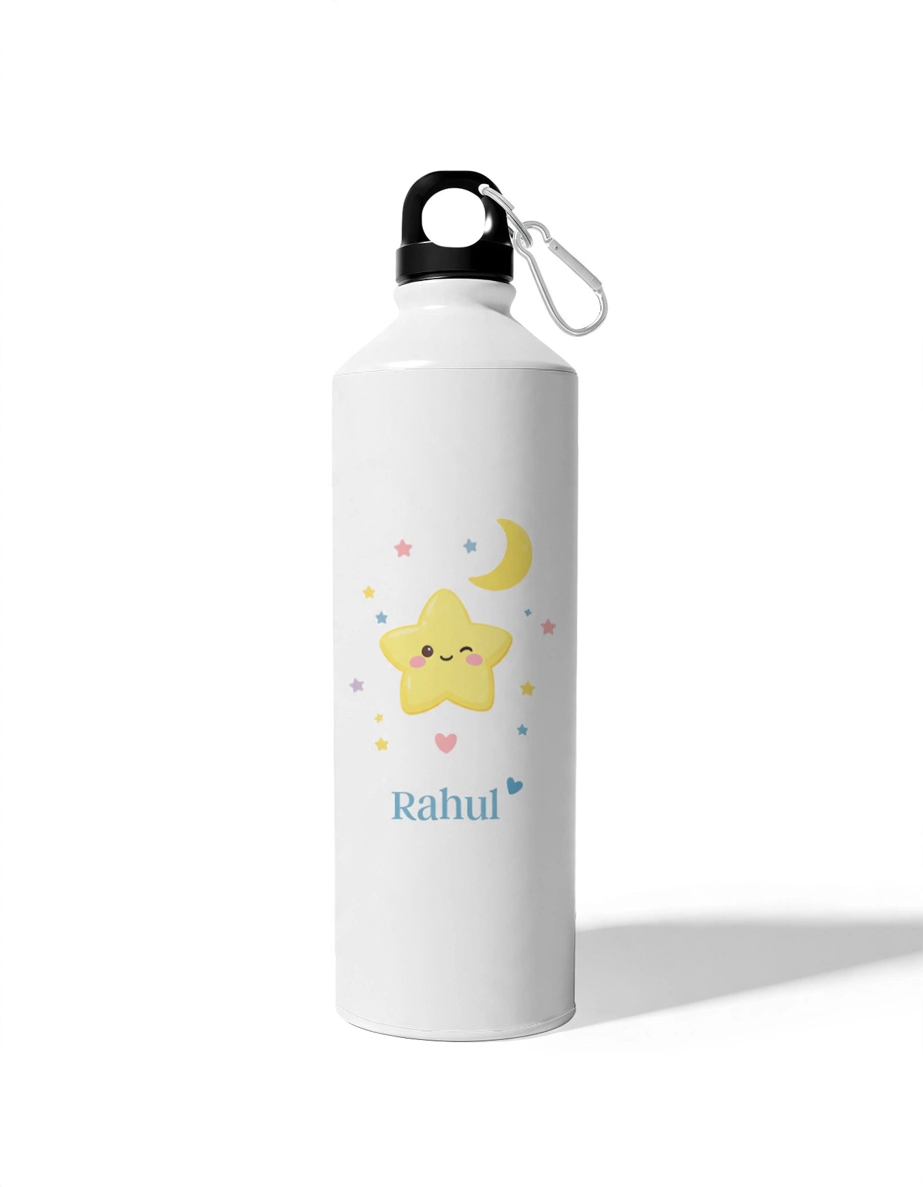Personalised Name Sipper Water Bottle – Smiley Star Print | 750ml Aluminium Custom Gift