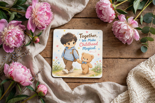 Acrylic Square Coaster – Together We Make Childhood Magical | Kids & Family Home Gift