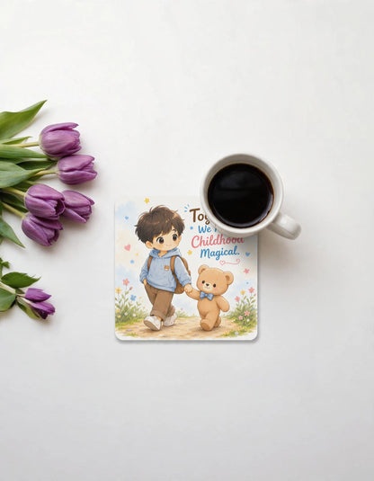 Acrylic Square Coaster – Together We Make Childhood Magical | Kids & Family Home Gift
