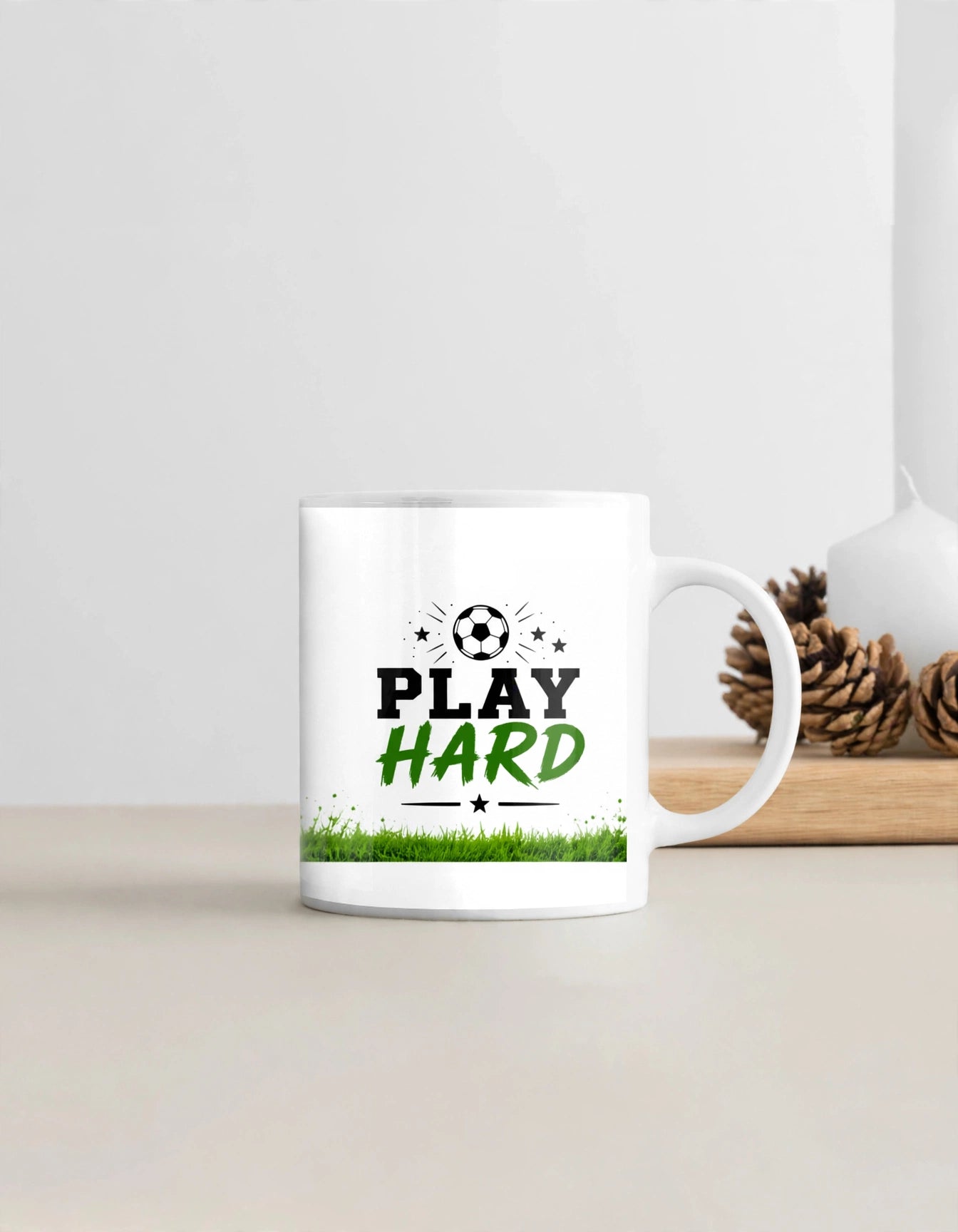 Personalised White Ceramic Coffee Mug – Play Hard. Sip Harder. | 11oz Sports Gift