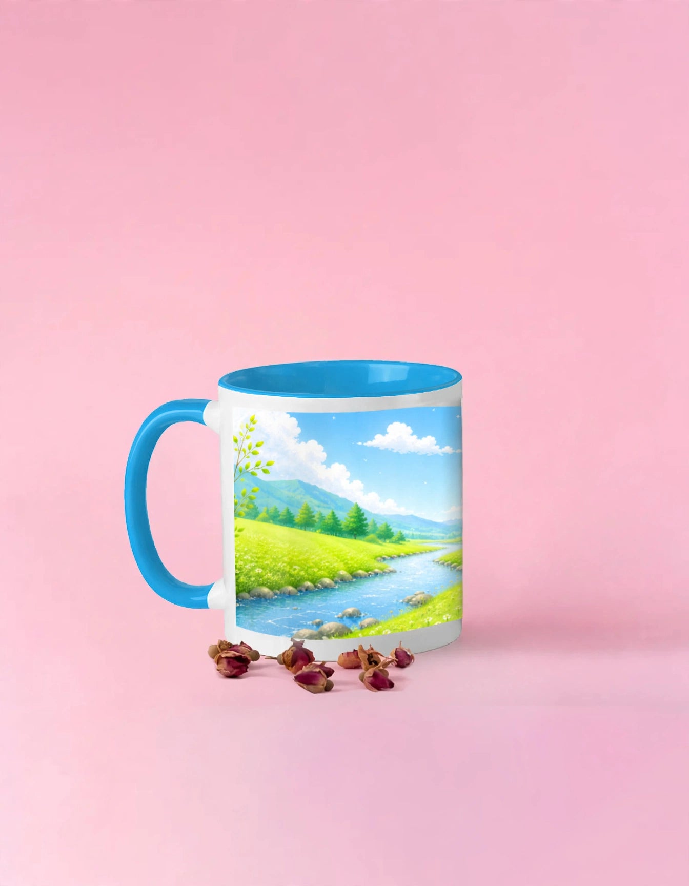Bunny Meadow Ceramic Coffee Mug – 11oz Cute Nature Gift