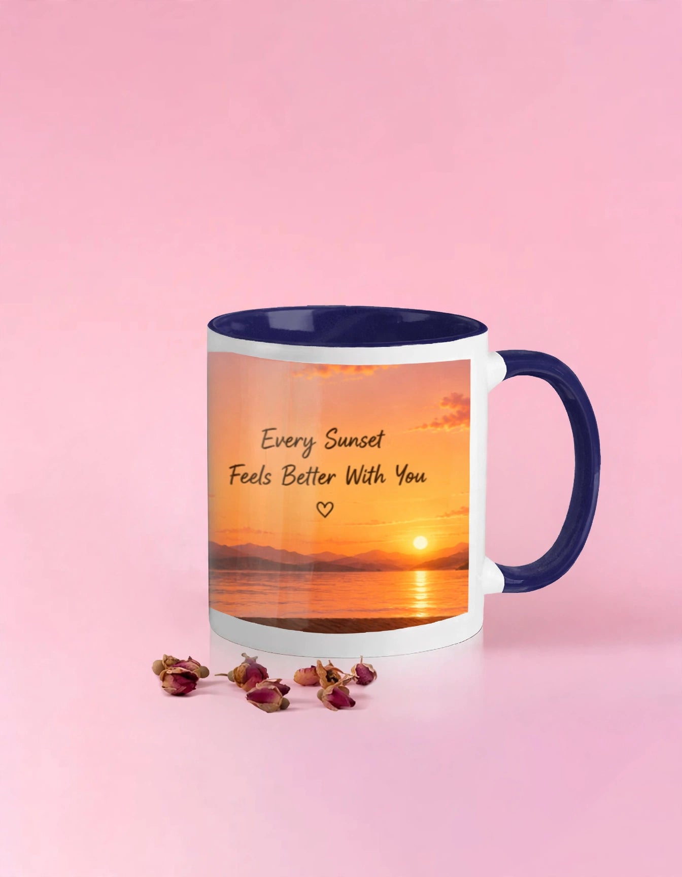 Couple Ceramic Coffee Mug – Every Sunset Feels Better With You | 11oz Romantic Gift